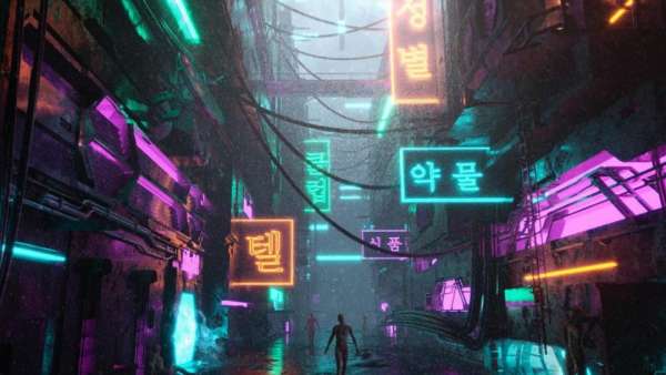 霓虹燈武士概念圖，這樣的展覽活動(dòng)科幻大片感覺(jué)十足